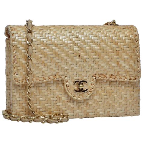 chanel straw flap bag|Chanel drawstring bag.